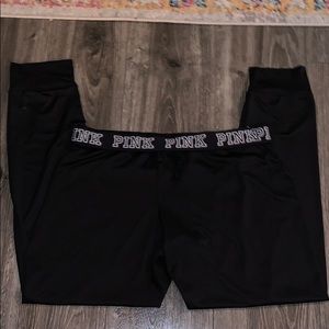 New PINK VS stretch Joggers Sz Large Black